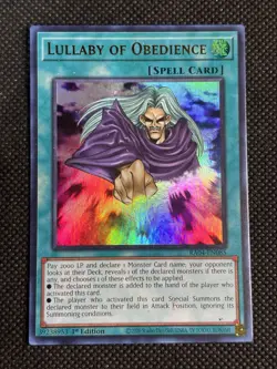 YuGiOh! - Lullaby of Obedience RA04-EN085 Ultra Rare 1st Edition Near Mint - Image 1