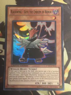 Yugioh: Blackwihng - Vayu The Emblem Of Honor - CT07-EN012 Super Rare Limited LP - Image 1