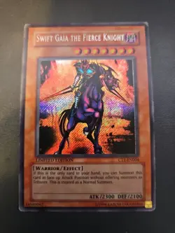 Swift Gaia the Fierce Knight CT1-EN004 Secret Rare 2004 Tin Yugioh Card MP - Image 1