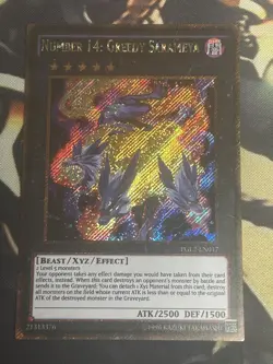 Yugioh: Number 14: Greedy Sarameya - PGL2-EN017 Gold Secret Rare 1st Edition NM - Image 1