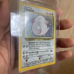 Pokemon TCG Chansey Base Set Holo Unlimited Rare Card 3/102 LP/NM Condition - Image 2