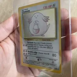 Pokemon TCG Chansey Base Set Holo Unlimited Rare Card 3/102 LP/NM Condition - Image 3