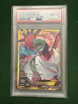2016 Gardevoir EX #116 XY Steam Siege Pokemon TCG Card PSA 8 - Image 1