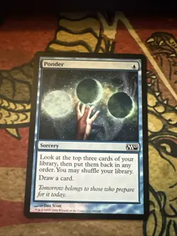 Mtg Magic M10 Missing Blue Ink Ponder Error Misprint Card - Image 1