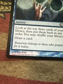 Mtg Magic M10 Missing Blue Ink Ponder Error Misprint Card - Image 2