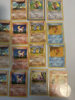 Pokemon Shadowless Base Set 21 Card Non-Holo Lot - Image 2