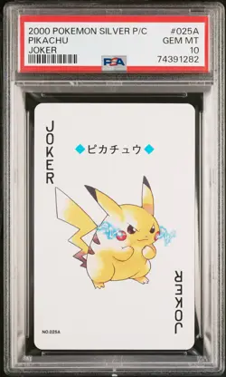 2000 POKEMON SILVER VERSION PLAYING CARDS JOKER #025A PIKACHU PSA 10 - Image 1