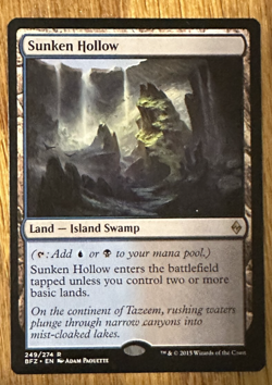 MTG Battle for Zendikar, Sunken Hollow -- Light Played - Image 1