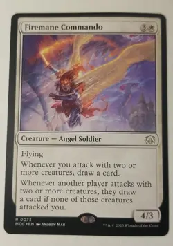 MTG 1x Firemane Commando, LP, Commander: March of the Machine Angel Soldier Draw - Image 1