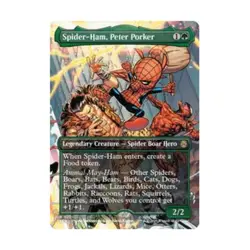 WOTC Marvel's Spider-Man Spider-Ham, Peter Porker (Borderless) (R) (Foil) NM - Image 1