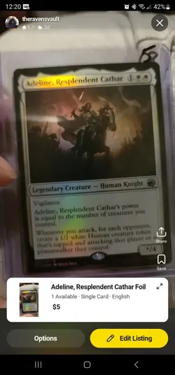 Adeline, Resplendent Cathar Innistrad: Midnight Hunt Foil - Image 1