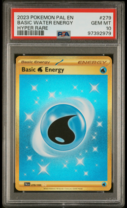 2023 Pokemon Paldea Evolved Basic Water Energy 279/193 Hyper Rare Gold PSA 10 - Image 1