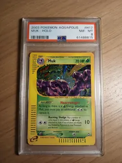 Pokemon Muk Holo with a Swirl - PSA 8 Aquapolis #H17 - Vintage E-Reader 2003 - Image 1