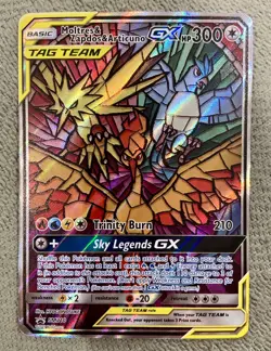 Pokemon TCG Moltres & Zapdos & Articuno GX Hidden Fates ETB FA Promo SM210 NM - Image 1