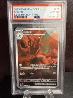 2023 Pokemon OBF Scizor Illustration Rare Gem MT PSA 10 - Image 1