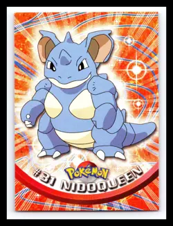 💥 Nidoqueen 1999 Topps Pokemon TV Non Holo Animation Series Blue Logo # 31 - Image 1