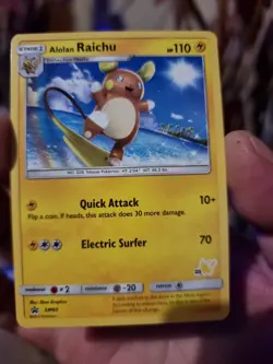 Pokemon Alolan Raichu Sm65 Black Star Promo From Battle Academy Box - Image 1