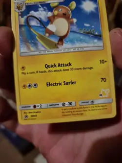 Pokemon Alolan Raichu Sm65 Black Star Promo From Battle Academy Box - Image 3