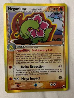 Meganium 4/101 Delta Species Holo Pokemon Card Ex Dragon Frontiers- LP - Image 1