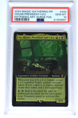 MTG Fallout PSA 10 - MR. HOUSE - EXTENDED ART/ SURGE FOIL - Image 1