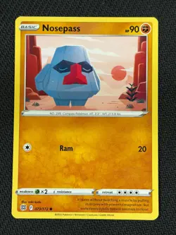 Nosepass 073/172 Brilliant Stars Non-holo ~ miki kudo Art~ Pokemon TCG - Image 1