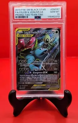 Pokemon PSA 10 Celebi & Venusaur GX SM167 Black Star Promo Pokemon TCG 2019 - Image 1