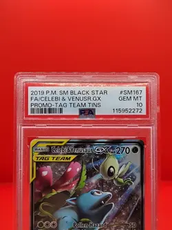 Pokemon PSA 10 Celebi & Venusaur GX SM167 Black Star Promo Pokemon TCG 2019 - Image 5