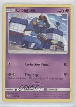 Croagunk Pokemon Sun & Moon Burning Shadows #54 - Image 1