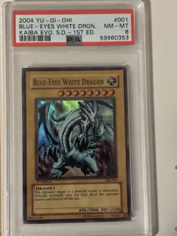 Yugioh 2004 Kaiba Evolution SKE-001 Blue Eyes White Dragon 1st Edition PSA 8 - Image 1