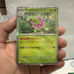 Meganium Prerelease Stamped Mega Evolution NM 001 Pokemon Card (unopened) - Image 1
