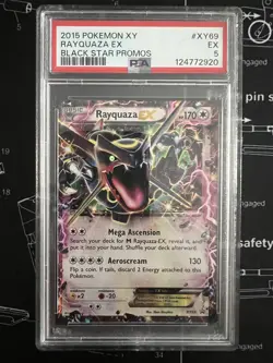 PSA 5 Graded Pokemon Card Rayquaza EX Black Star Promo XY69 - Image 1