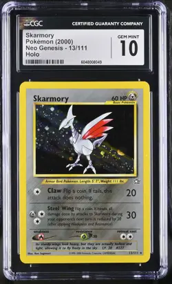 CGC 10 GEM MINT Skarmory 2000 Neo Genesis 13/111 Holo Pokemon Card - Image 1