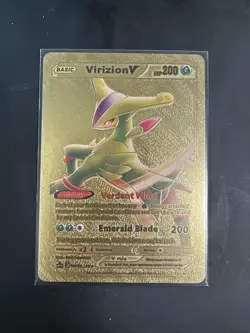 Virizion Foil Metal Pokemon Pokemon Fan Art Collectible Card Trading - Image 1