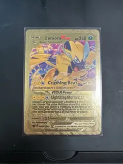 Zeraora VStar Gold Foil Fan Art Vinyl Textured Collector Pokemon Card - Image 1