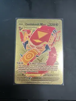 Centiskorch VMAX Metal Gold Foil Pokemon Card Fan Art Display Card HP320 - Image 1