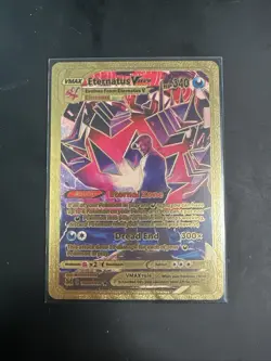 Eternatus Vmax Gold Foil Fan Art Textured Collector Pokemon Card TG22/TG30 HP340 - Image 1