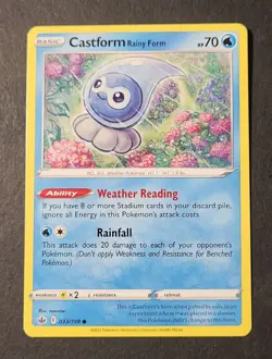 Pokemon Chilling Reign Castform (Rainy Form) Common Card 033/198 NM - Image 1