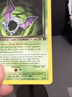 Pokemon Card Dark Golbat 24/82 Team Rocket Set WOTC Non Holo Played - Image 5