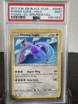 2017 Pokemon SM Black Star Promo #SM82 Shining Lugia Holo Card PSA 9 - Image 1