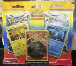 Pokemon TCG Blister Pack Articuno Zapdos & Moltres Cards with 2 Booster & Coin - Image 1