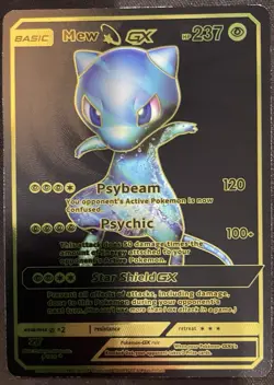 Mew GX Black Foil Fan Art Vinyl Collector Pokemon Card 18/20 Star Shield - Image 1