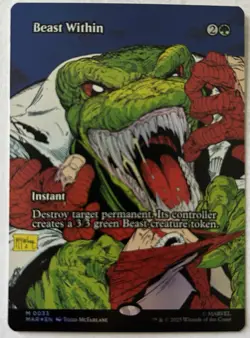 Beast Within (Borderless Foil) 33 (M) MTG Marvel's Spider-Man Eternal-Legal MAR - Image 1