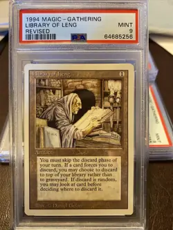 PSA 9 Mint Library of Leng Revised MtG - Image 1