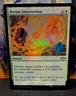 magic the gathering - FOIL! - Bovine Intervention - Instant - Uncommon - White - Image 1