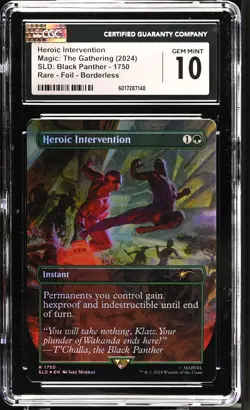 HEROIC INTERVENTION Secret Lair Foil Marvel Black Panther CGC 10 Gem Mint MTG - Image 1