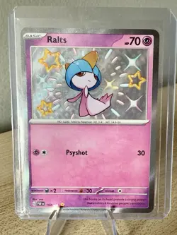 Ralts 153/091 NM - Scarlet Violet - Paldean Fates Rare Shiny Holo Pokemon TCG - Image 1