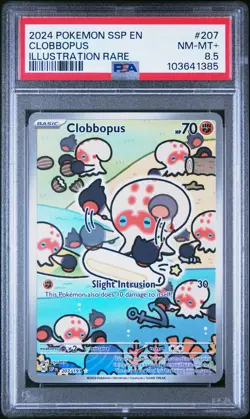2024 POKEMON SSP EN-SURGING SPARKS ILLUSTRATION RARE #207 CLOBBOPUS PSA 8.5 - Image 1
