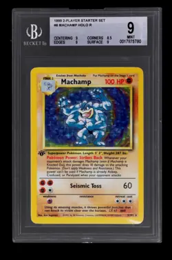 1999 Pokemon Base Set #8 Machamp Holo 1st Edition BGS 9 Mint - Image 1