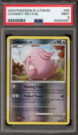 Pokemon Chansey Platinum Reverse Holo #69 PSA 9 Mint - Image 1