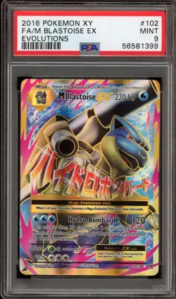Pokemon M Blastoise EX XY Evolutions Full Art #102 PSA 9 Mint - Image 1